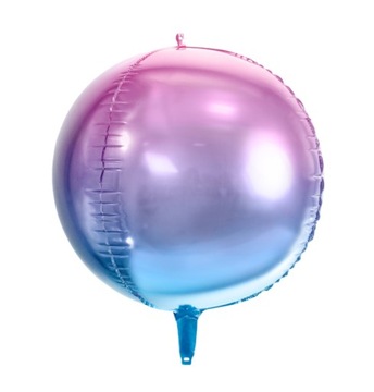 BALON FOLIOWY niebieska fioletowa KULA ombre 40cm