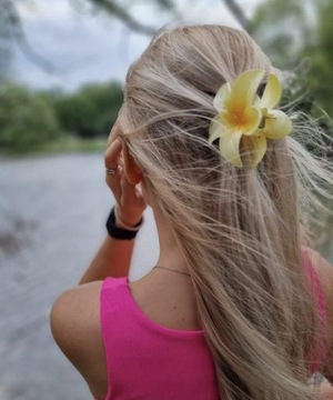 KLAMRA szczęka duża SPINKA do włosów KWIAT kwiatek HAWAJSKA