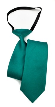 Zielony malachitowy krawat na gumce jednolity