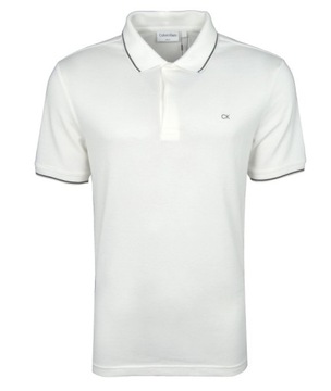 CALVIN KLEIN polo męskie, slim, białe, S