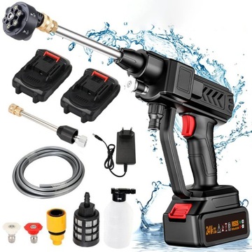 MYJKA CIŚNIENIOWA AKUMULATOROWA MOCNA 24V 30BAR 3000mAh+ 2 AKU