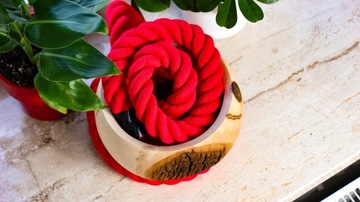 КРАСНАЯ ХЛОПКОВАЯ ВЕРЕВКА 30ММ, 1 МЕТР, ПО МЕТРАМ