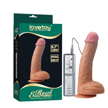 DILDO REAL PENIS MOCNA PRZYSSAWKA WIBRACJE 22 CM