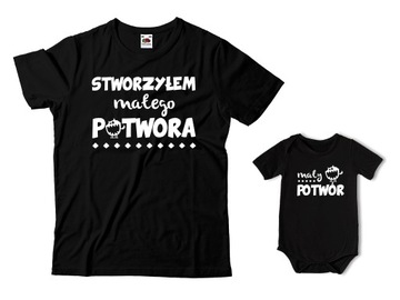ZESTAW MĘSKA KOSZULKA DLA TATY I BODY DLA SYNA