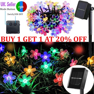 Zasilane energią słoneczną Fairy String LED Lights Wodoodporna dekoracja w