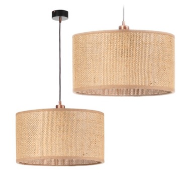 LAMPA WISZĄCA Z ABAŻUREM ŻYRANDOL JUTA BOHO ETNO LED E27