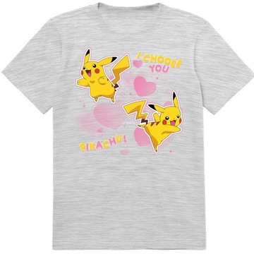 KOSZULKA DZIECIĘCA T-SHIRT DLA DZIECKA PIKACHU POKEMON 128 PREZENT JAKOŚĆ