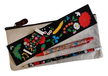 ZESTAW PIÓRNIK FOLK KOCIEWSKI Z WYPOSAŻENIEM - CZARNY