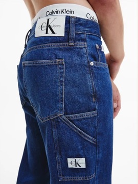 Calvin Klein Jeans Spodnie Męskie Jeansy 90 s Straight Granatowe Proste 31