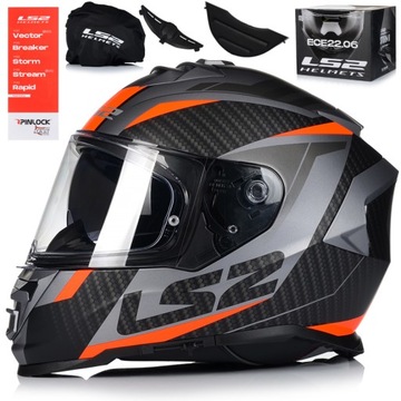 KASK MOTOCYKLOWY LS2 FF800 STORM II RACER + PINLOCK + BLENDA ECER 22.06