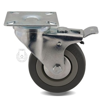 Комплект колесиков fi 75, 4 шт., шкаф, полка 123PPGUM75.