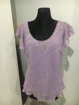debenhams bluzka elegancka jedwabna zdobiona 46