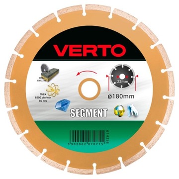 Tarcza diamentowa 180x22.2 mm segmen. VERTO 61H3S8
