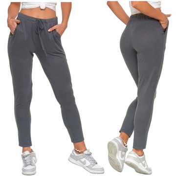 SPODNIE DRESOWE DAMSKIE SPORTOWE Z KIESZENIAMI KLASYCZNE DRESY MORAJ XXL