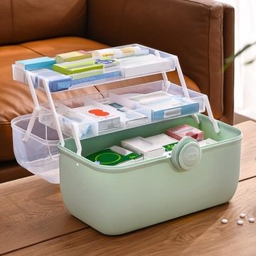 Ящик для хранения лекарств 3-х слойный контейнер для лекарств S Коробка-органайзер для лекарств