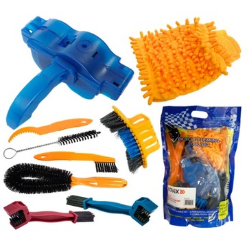 ZESTAW SZCZOTEK KPL 9 elementów ŁAŃCUCH motocykl