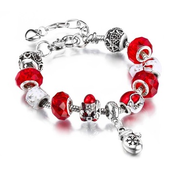 Bransoletka modułowa Charms Beads Mikołaj Bałwan