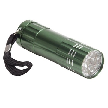 LATARKA LED 9-DIODOWA KIESZONKOWA ALUMINIOWA MINI JEWEL ZIELONA