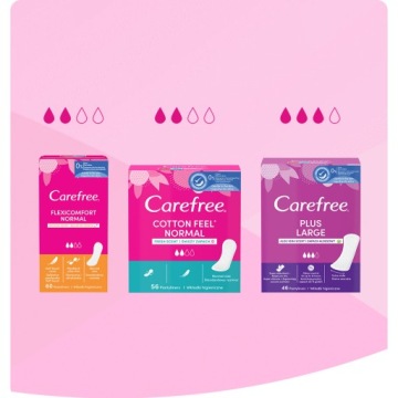 Прокладки для трусов CAREFREE Cotton Feel Flexiform, свежий аромат, 56 шт.