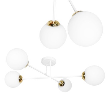 LAMPA WISZĄCA SUFITOWA ŻYRANDOL BIAŁA KULE LED