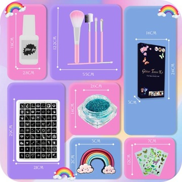 НАБОР МОЮЩИХСЯ БЛЕСКОВЫХ ТАТУ ДЛЯ ДЕТЕЙ СВЕТЯЩИЕСЯ ШАБЛОНЫ