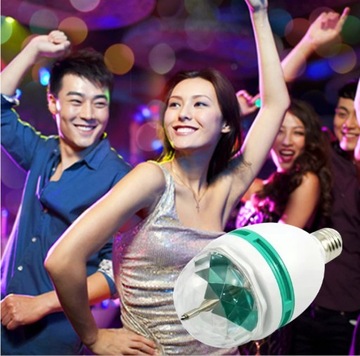 ВРАЩАЮЩАЯСЯ ДИСКОШАРНАЯ ЛАМПА LED RGB POWER E27 ДИСКОШАРНАЯ ЛАМПА