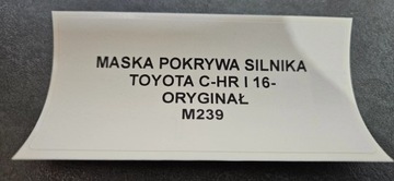 KAPOTA KRYT MOTORU TOYOTA C-HR CHR I 16- ORIGINÁLNÍ