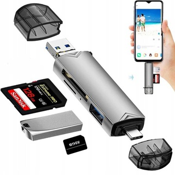 АДАПТЕР КАРТРИДЕРА USB 3.0 КАРТА ПАМЯТИ TYPE-C PLUG&PLAY