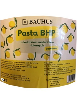 Pasta BHP do Mycia Rąk Cytrynowa Bauhus 5kg