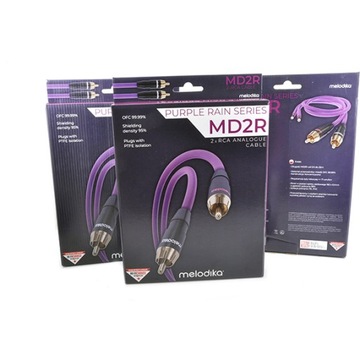 MELODIKA MD2R05 PURPLE RAIN ПАРА АУДИОКАБЕЛЕЙ 2RCA - 2RCA CINCH 2x0,5M