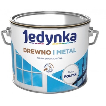 FARBA DO DREWNA I METALU BIAŁY POŁYSK 2.5L EMALIA ALKIDOWA JEDYNKA