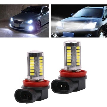 2 sztuki 6000K Oświetlenie 3030 H11 21 LED Żarówki przeciwmgielne DRL dla