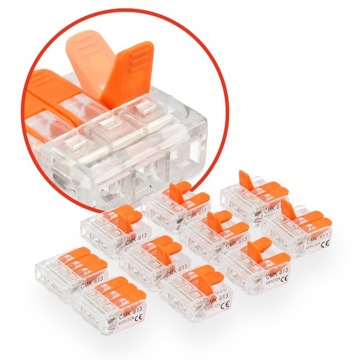 ЭЛЕКТРИЧЕСКИЙ БЫСТРОСОЕДИНИТЕЛЬ ДЛЯ КАБЕЛЕЙ 3x0,14-4мм x10