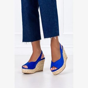 SANDAŁY ESPADRYLE KOTURN WYGODNE BUTY DAMSKIE r 39