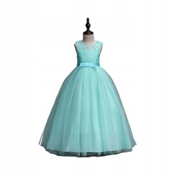 Elegancka sukienka koronkowa księżniczka długa EW/