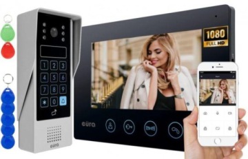 ВИДЕОДОМОФОН WiFi EURA DELTA+ Tuya ЧЕРНЫЙ RFID 7''