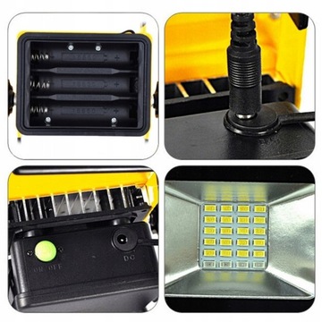 ПОРТАТИВНАЯ ГАЛОГЕННАЯ СВЕТОДИОДНАЯ РАБОЧАЯ ФАРА НА АККУМУЛЯТОРЕ ПРОЖЕКТОР ОТРАЖАТЕЛЬ 100ВТ
