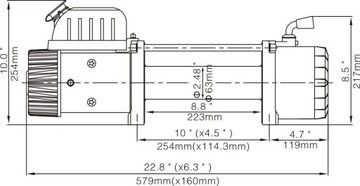 Электрическая лебедка 12000 фунтов OFFROAD 5.4T 12V