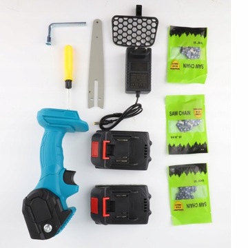 переносная ручная аккумуляторная бензопила для лесозаготовок, садовая +2 аккумулятора