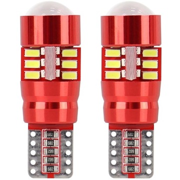 ŻARÓWKI W5W T10 5W5 LED DIODOWE 12V 24V BIAŁE CANBUS POSTOJÓWKI Z SOCZEWKĄ