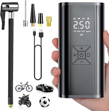 Przenośna elektryczna pompka powietrza do samochodu rowerowego 6000mAh LCD