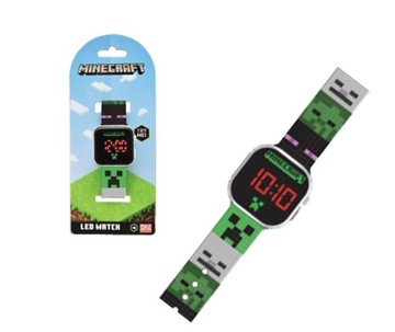 Zegarek cyfrowy LED na rękę MINECRAFT z kalendarzem dla dzieci