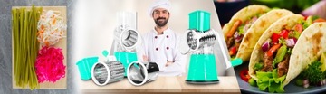 ТВЕРДАЯ МАШИНА ДЛЯ НАРЕЗКИ КАРТОФЕЛЯ И ОВОЩЕЙ С 3 ВСТАВКАМИ XXL