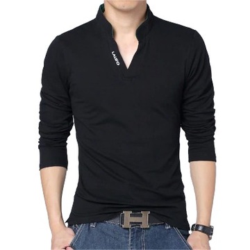 KOSZULKA MĘSKA POLO LONG SLEEVE WYSOKA STÓJKA 4XL