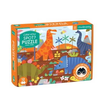 Mudpuppy Puzzle obserwacyjne Park dinozaurów 12 el