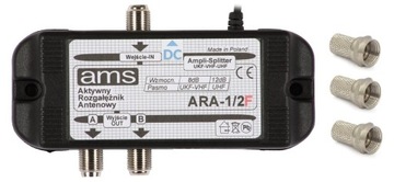 Rozgałęźnik antenowy DVB-T2 aktywny ARA 1/2 DC 2TV