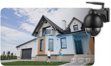 Zestaw MONITORINGU WiFi 4 KAMERY Obrotowe 5MP 5MPx AUDIO , CZARNY