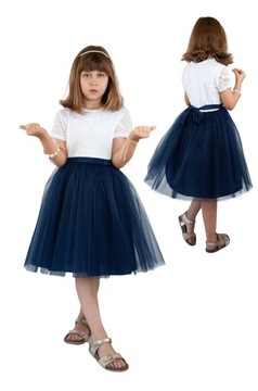 Elegancka sukienka szkoła koronka tiul PL 110