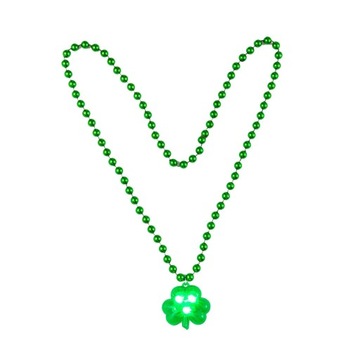 СТ. Колье из бисера ко Дню Святого Патрика с украшением в виде листьев Святого Патрика