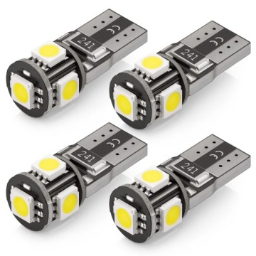 4x ŻARÓWKA LED W5W T10 5 diod LED 5050 SMD CANBUS retrofit